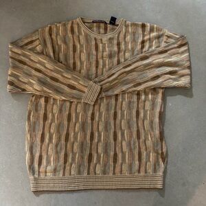 Men's Striped Sweater - Brown and Tan